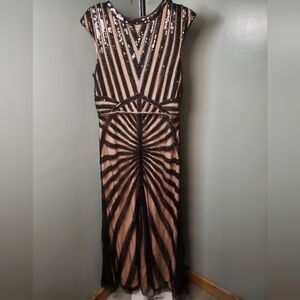 Daisy Black and Gold Sequin Maxi Dress